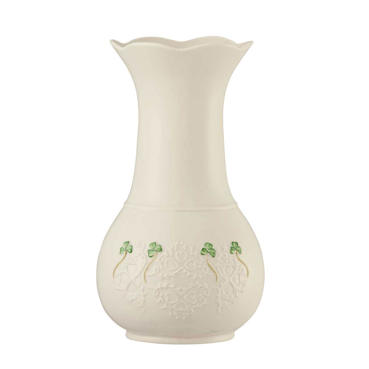 Belleek China Shamrock Lace 10" Vase