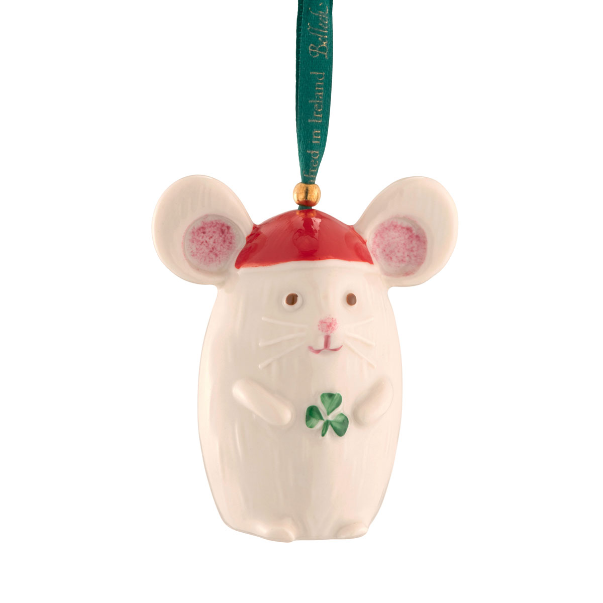 Belleek Not a Creature Stirring Mouse Ornament