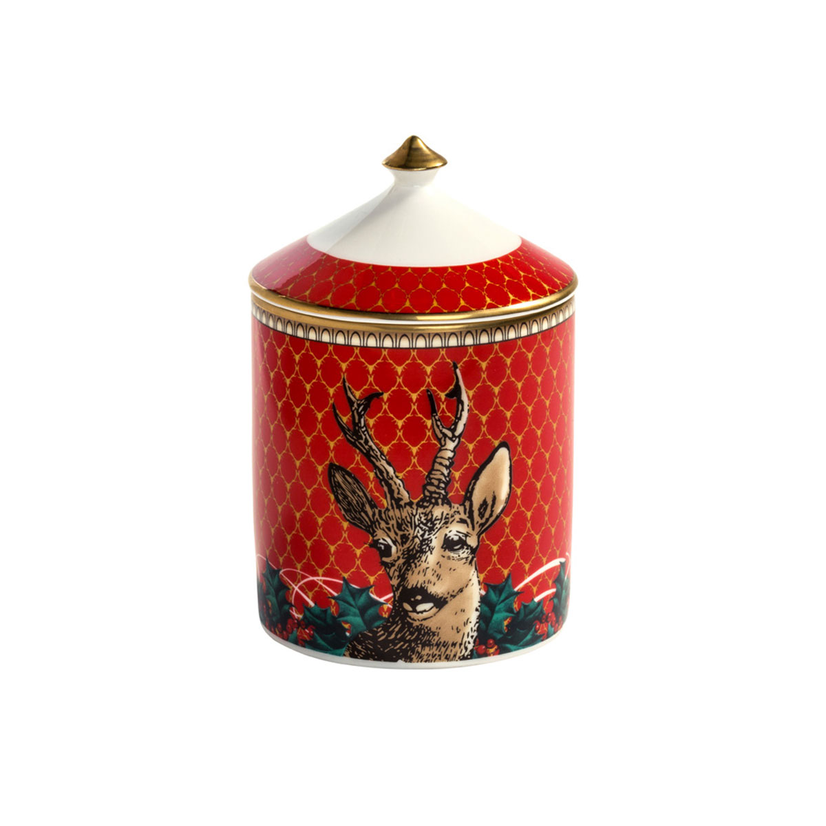 Halcyon Days GC Antler Trellis and Stag Head Cinnamon and Orange Lidded Candle