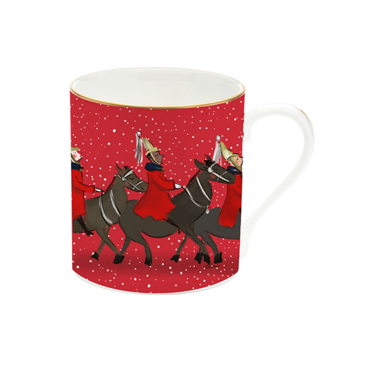 Halcyon Days Life Guards in the Snow Mug Red