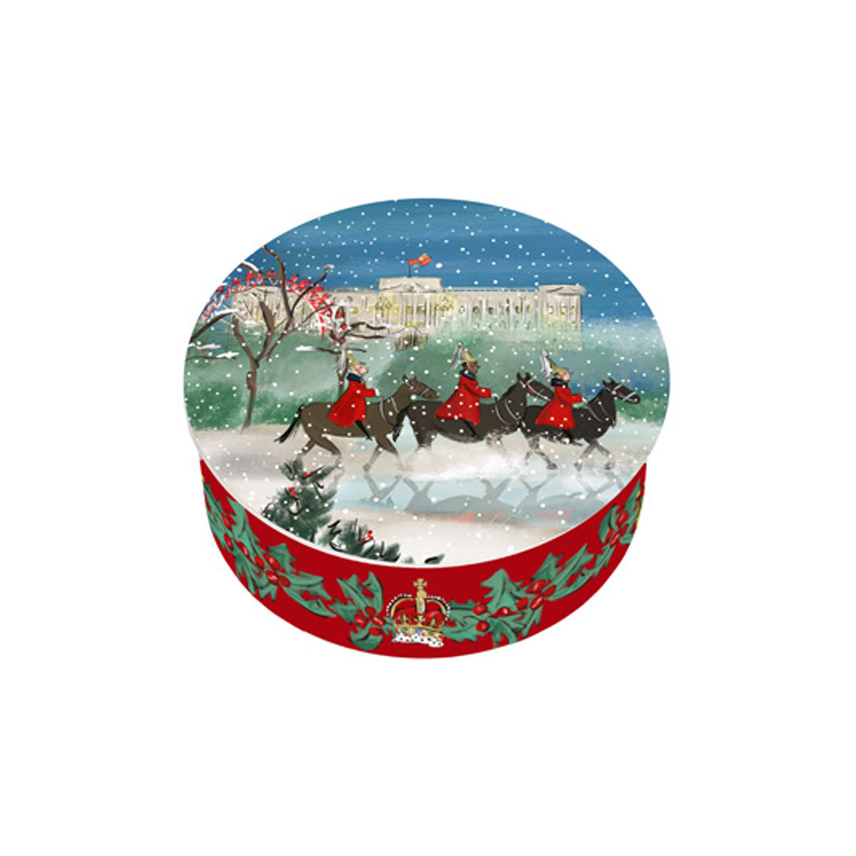 Halcyon Days Life Guards in the Snow Round Trinket Box