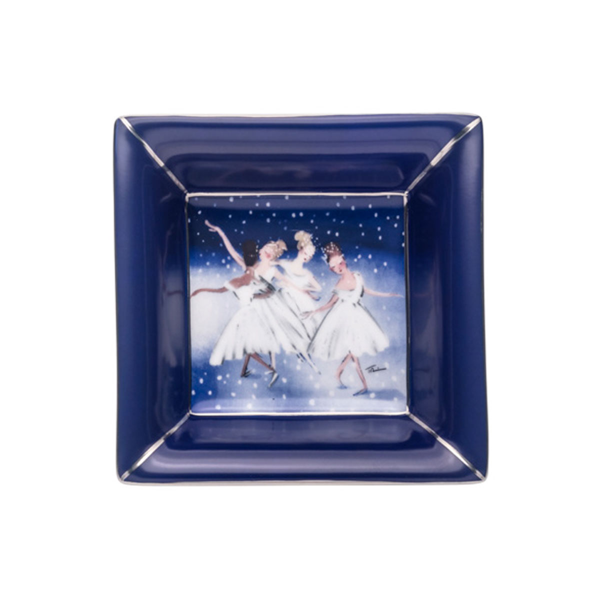 Halcyon Days Waltz of the Snowflakes Square Tray
