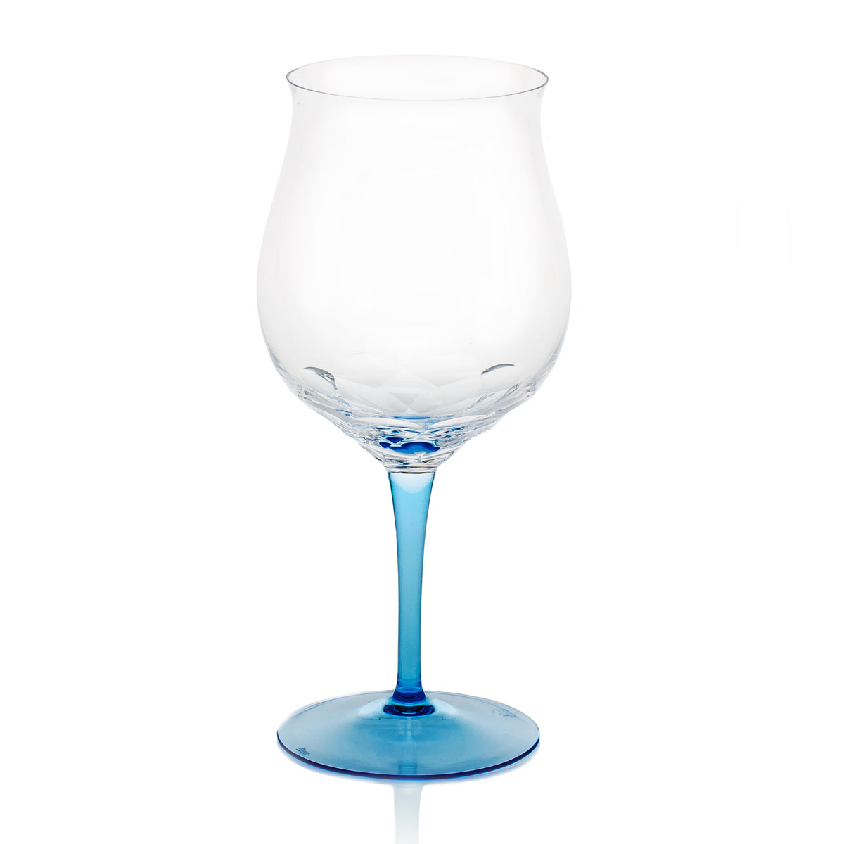 Moser Butterfly Pebble Goblet Clear Aquamarine, Single