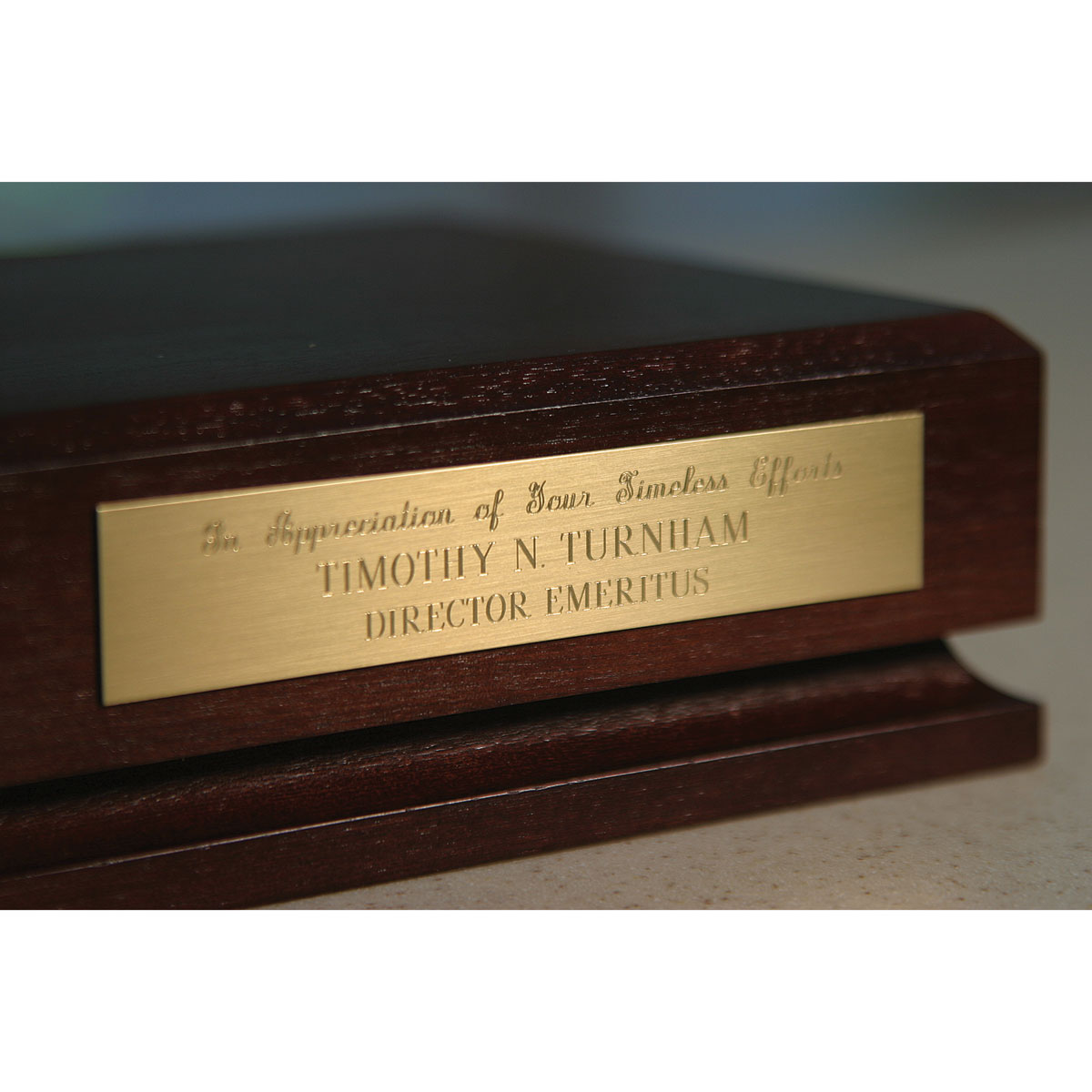 Hartmans Brass Plaque With Engraving 3 1/2"