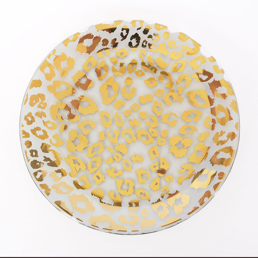 Annieglass Cheetah 8.75" Salad Plate Gold