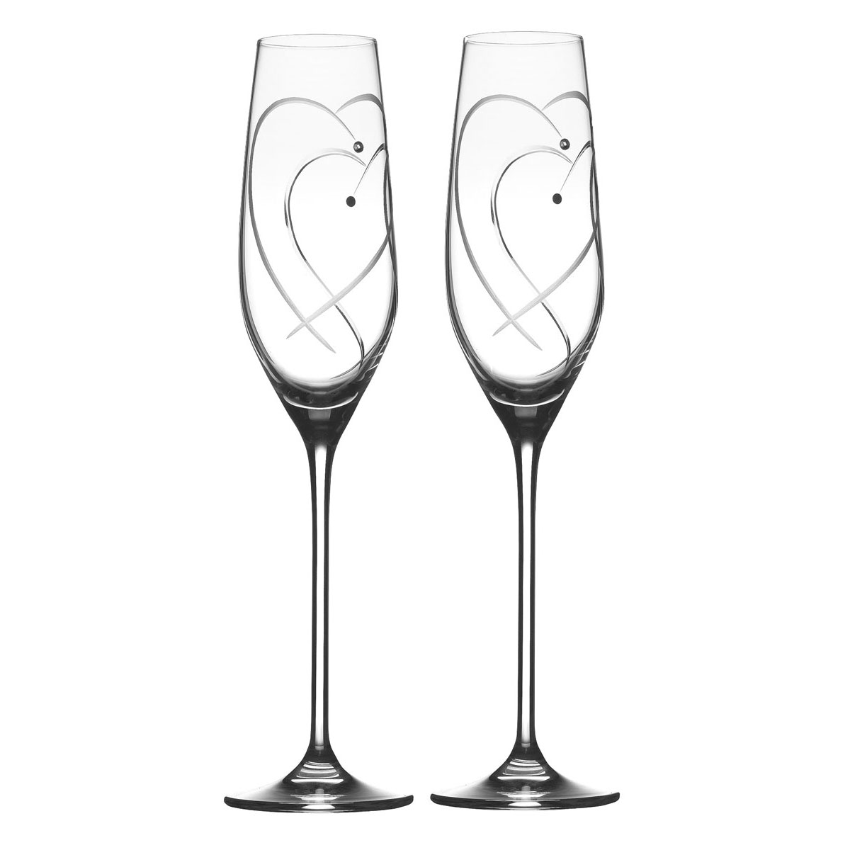 Royal Doulton, Celebrations Two Hearts Entwined Toasting Flute, Pair