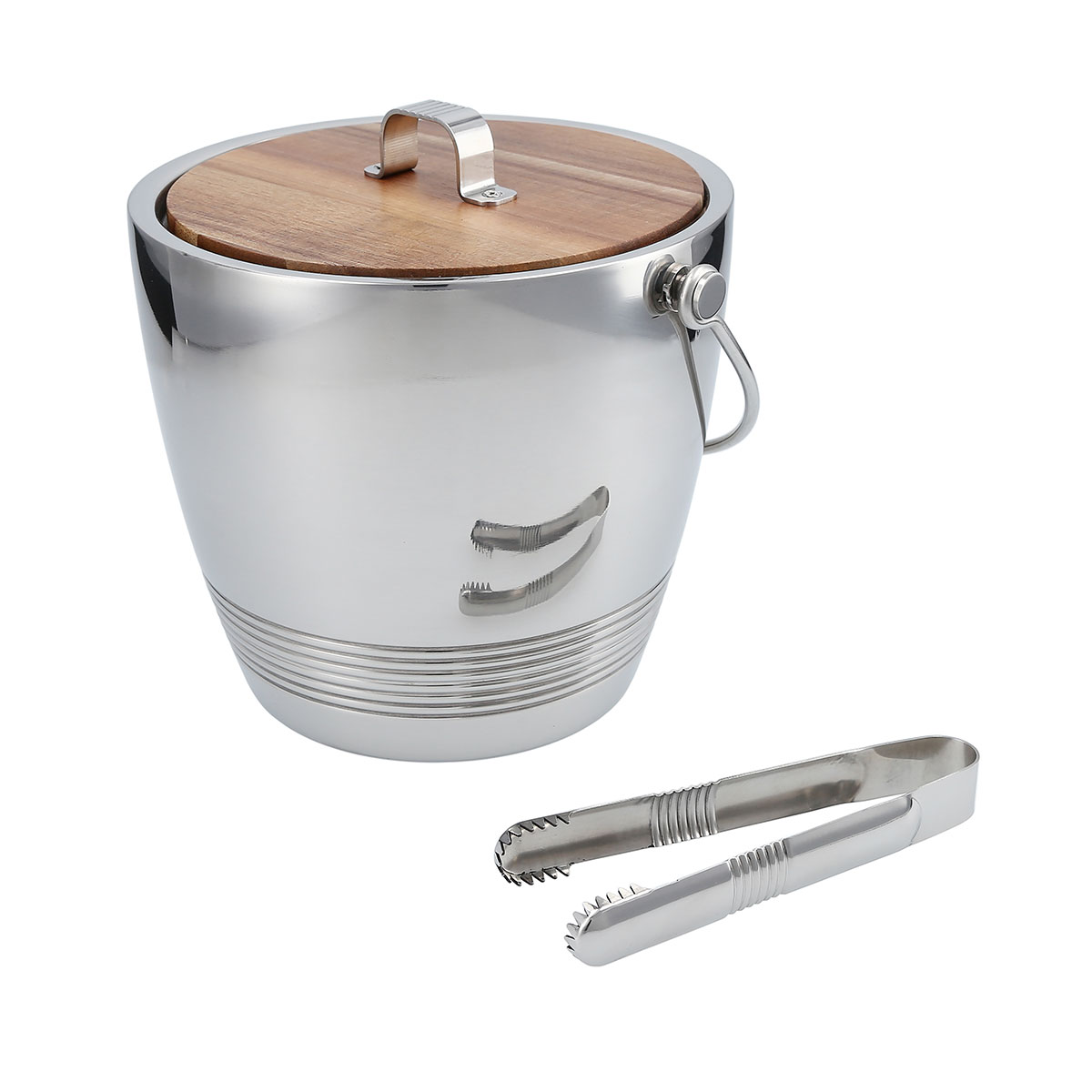 Fortessa Crafthouse Classic Round Ice Bucket with Tongs Set