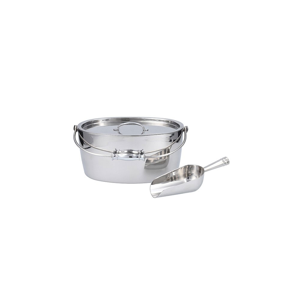 Crafthouse Stainless Steel Oval Ice Bucket with Scoop Set