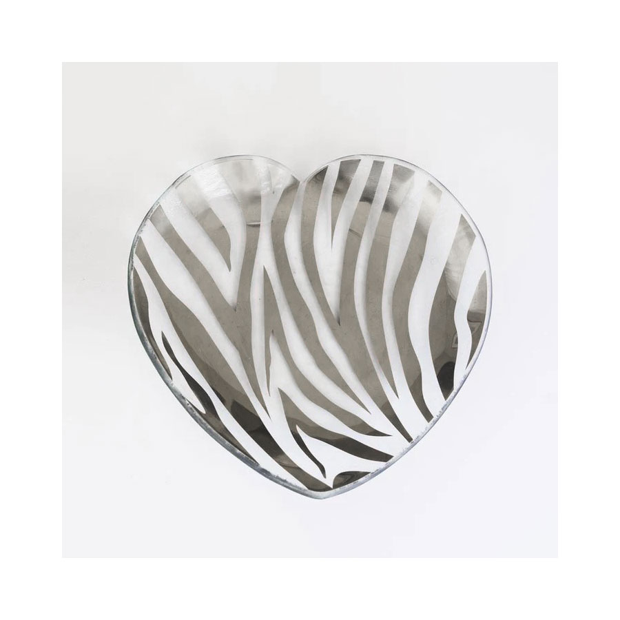 Annieglass Zebra 7" Zebra Heart Plate Platinum