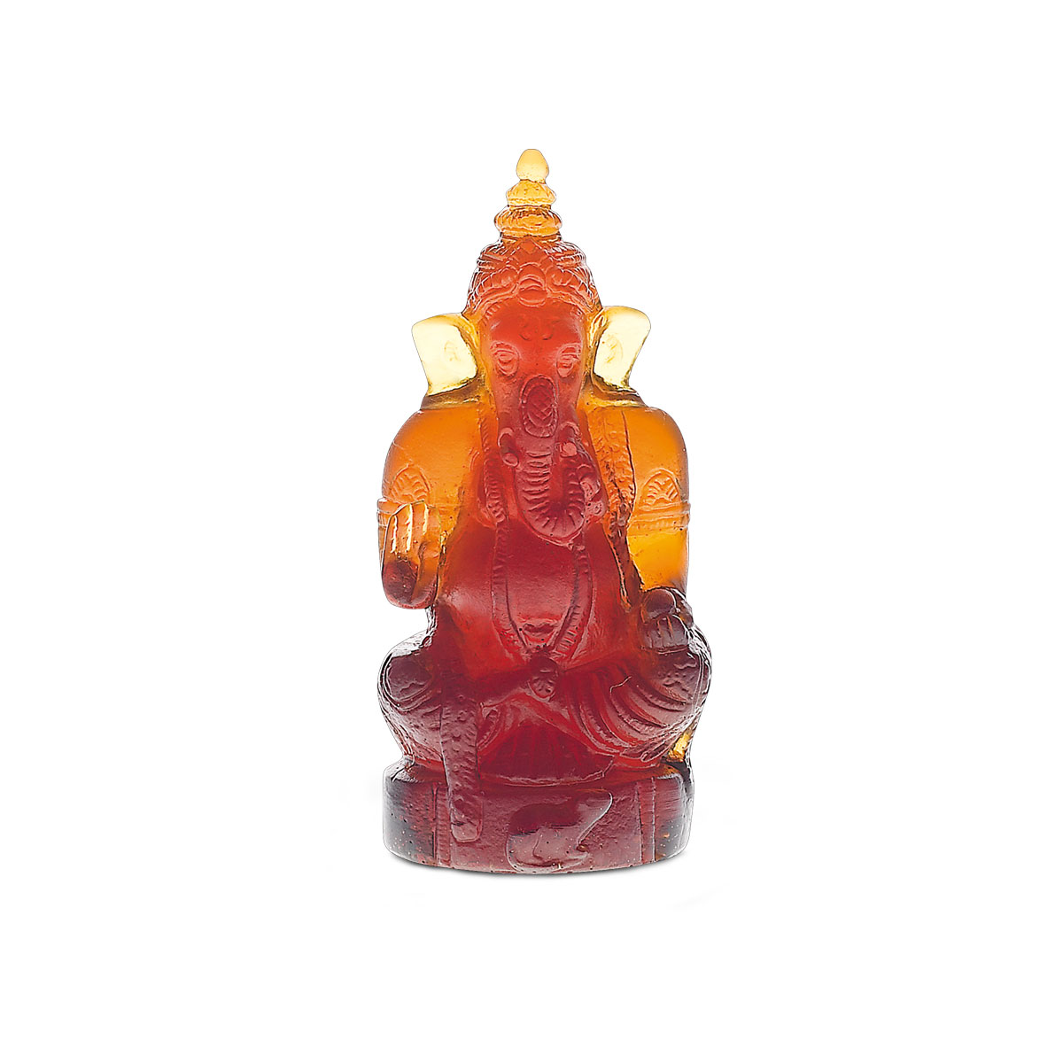 Daum Ganesha in Dark Amber Sculpture