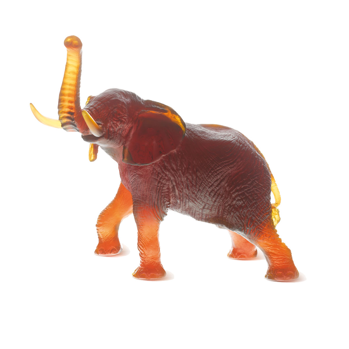 Daum Elephant in Amber by Jean-Francois Leroy Sculpture