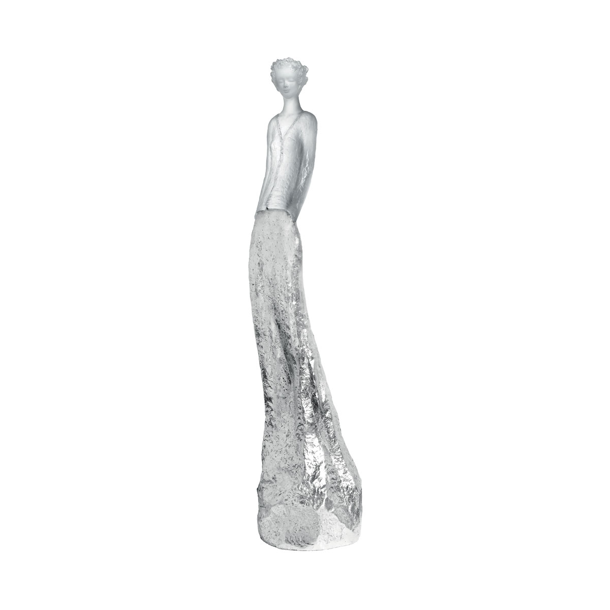 Daum Charlotte in White and Silver by Jean-Philippe Richard, Limited Edition Sculpture