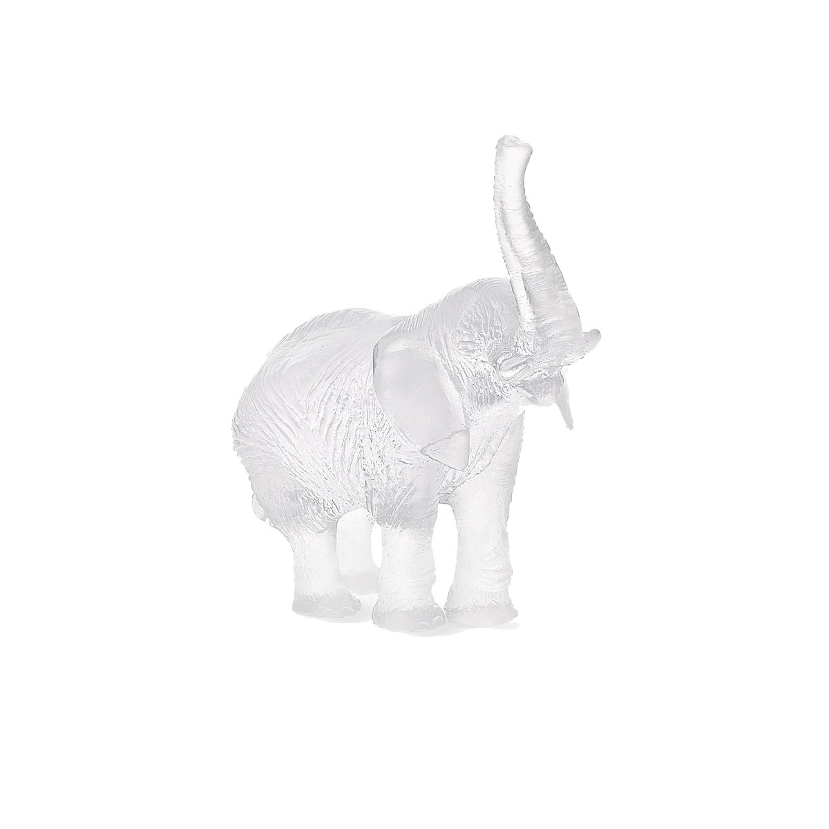 Daum White Elephant by Jean-Francois Leroy Sculpture