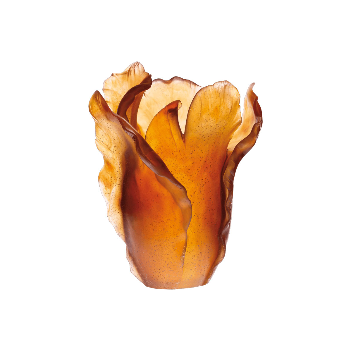 Daum Large Tulip Vase in Amber