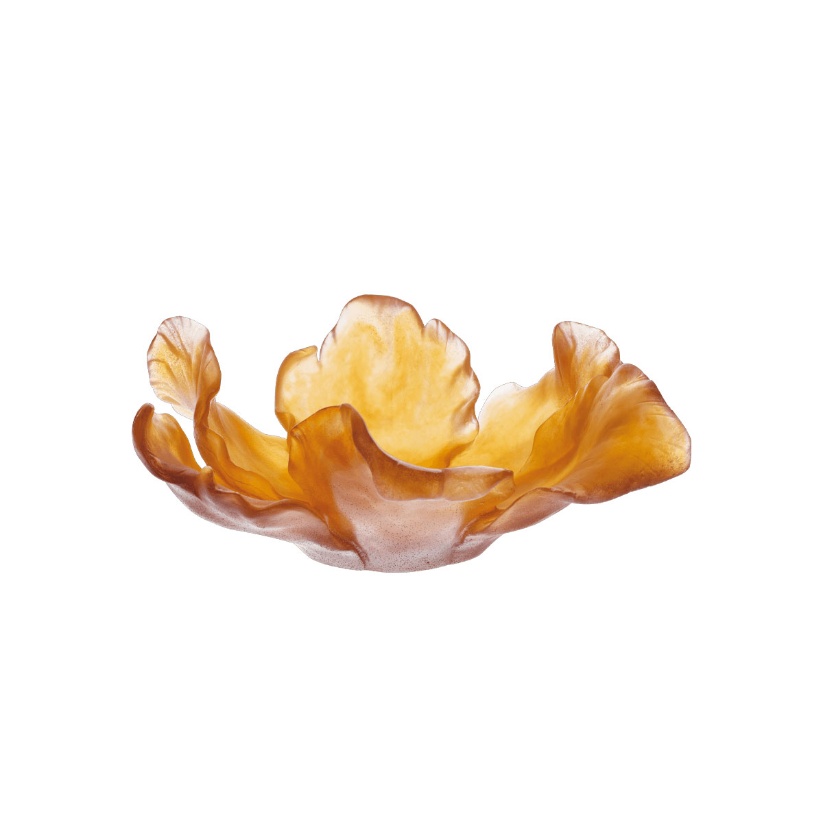 Daum 11.8" Tulip Bowl in Amber