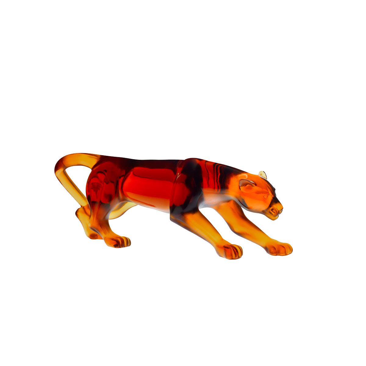 Daum Magnum Panther in Amber, Limited Edition Sculpture