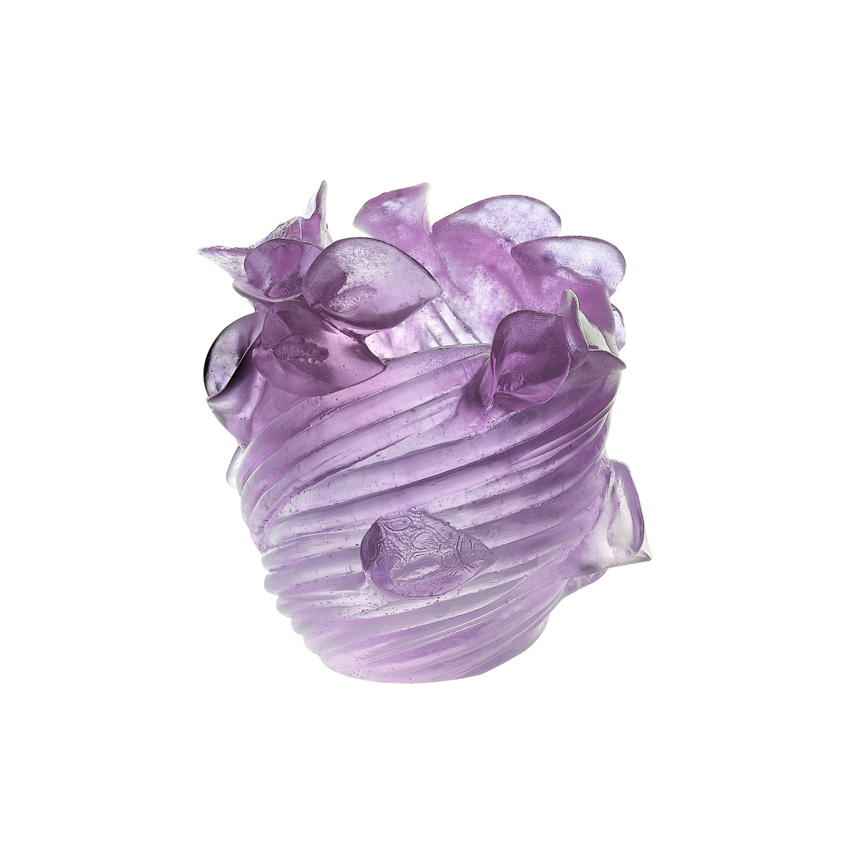 Daum 9.1" Arum Crystal Vase in Ultraviolet