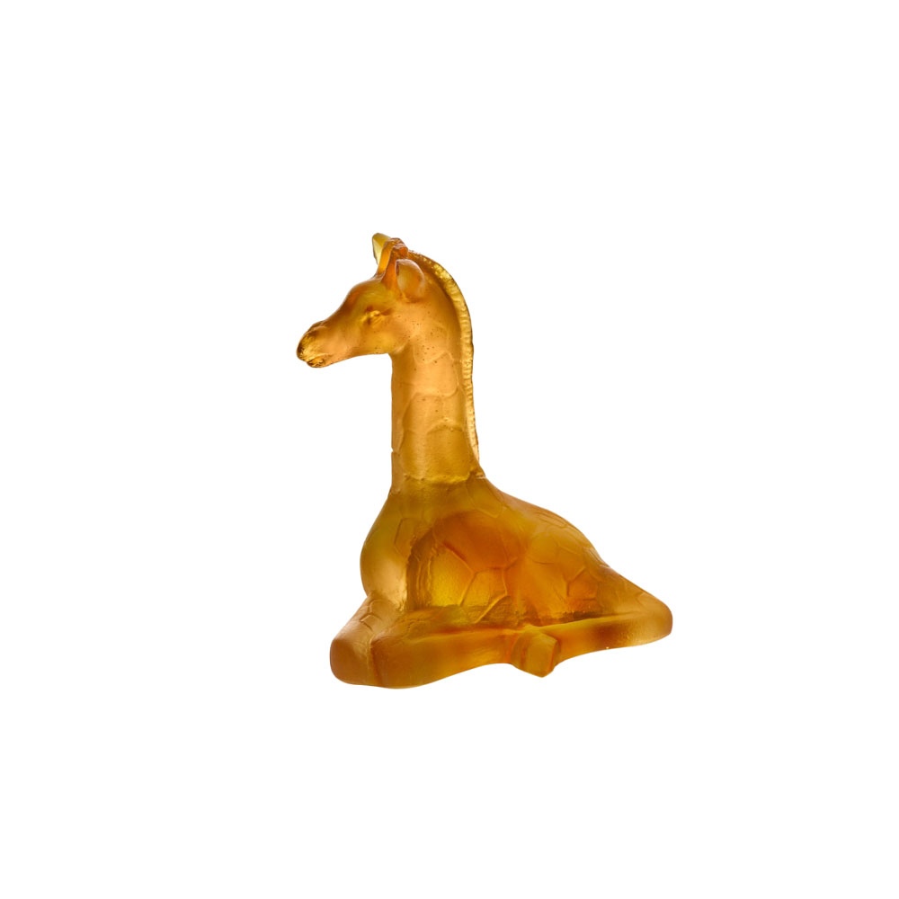 Daum Mini Giraffe in Amber Sculpture