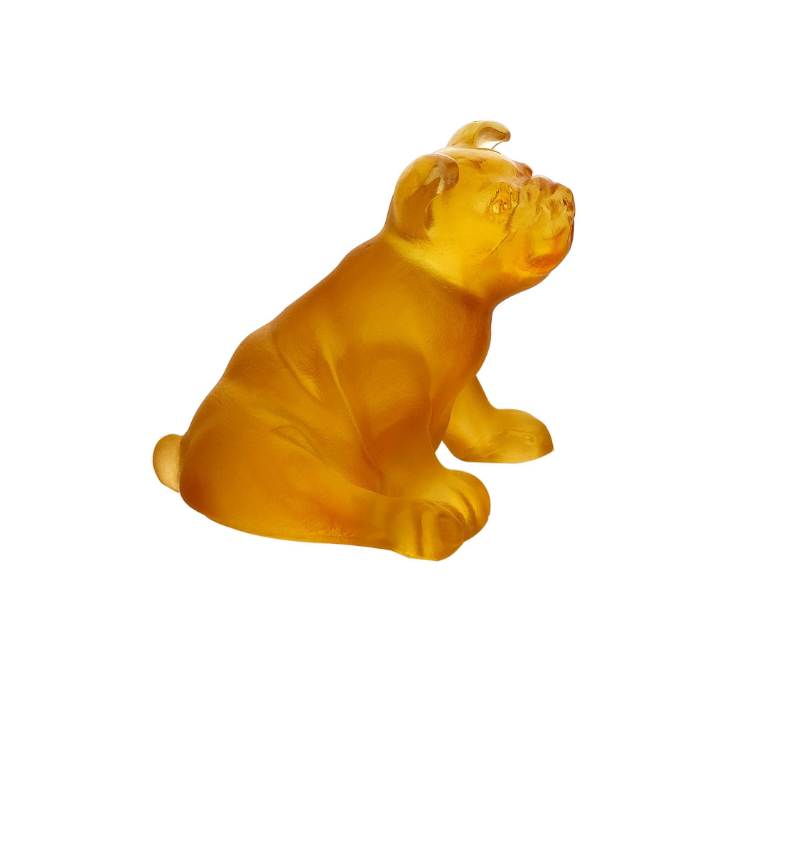 Daum Mini Puppy in Amber Sculpture