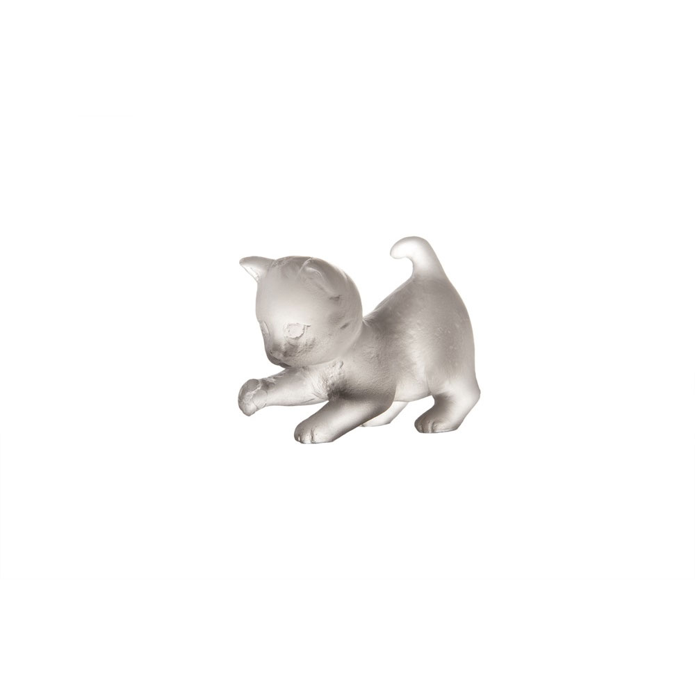 Daum Mini Kitten in Grey Sculpture