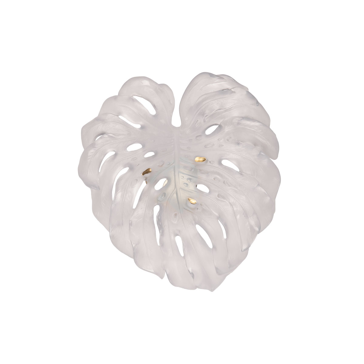 Daum Small Short-Fixture Monstera Wall Leaf in White by Emilio Robba, Sconce