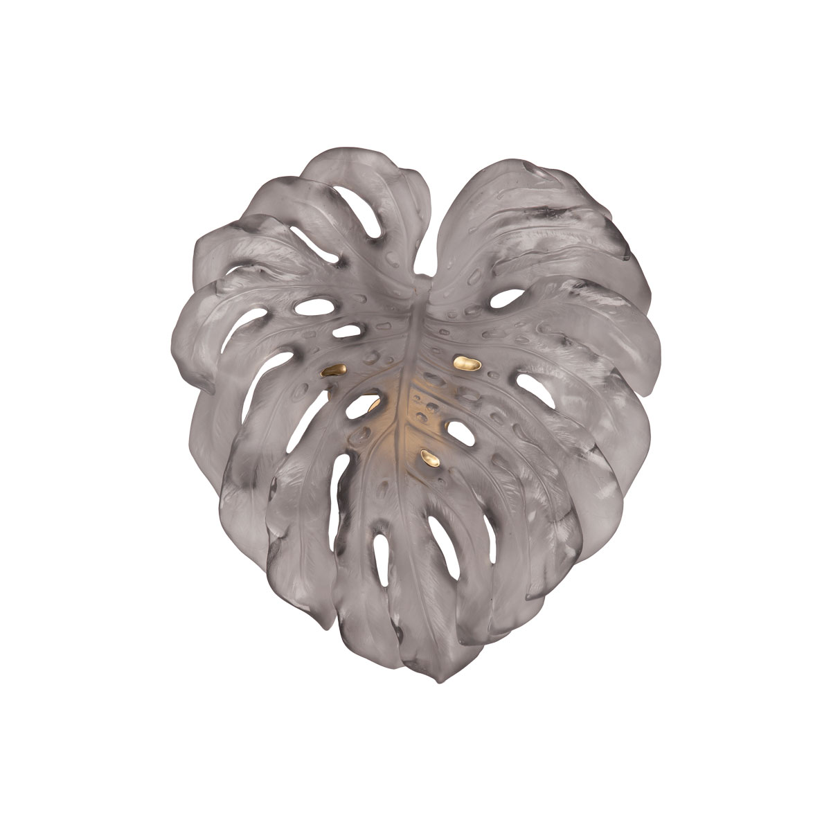 Daum Small Short-Fixture Monstera Wall Leaf in Grey by Emilio Robba, Sconce