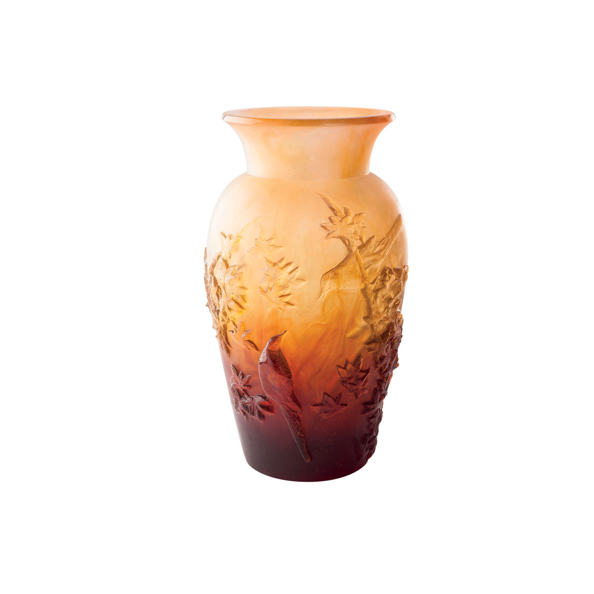 Daum Autumn Vase by Shogo Kariyazaki, Limited Edition in Amber
