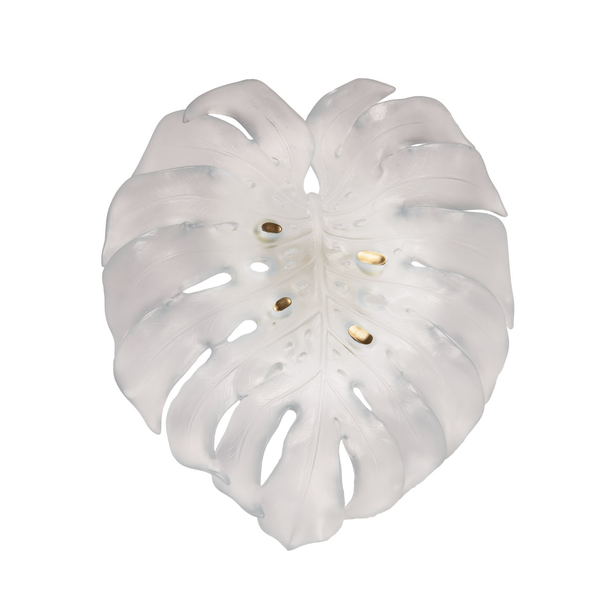 Daum Large Short-Fixture Monstera Wall Lamp in White by Emilio Robba, Sconce