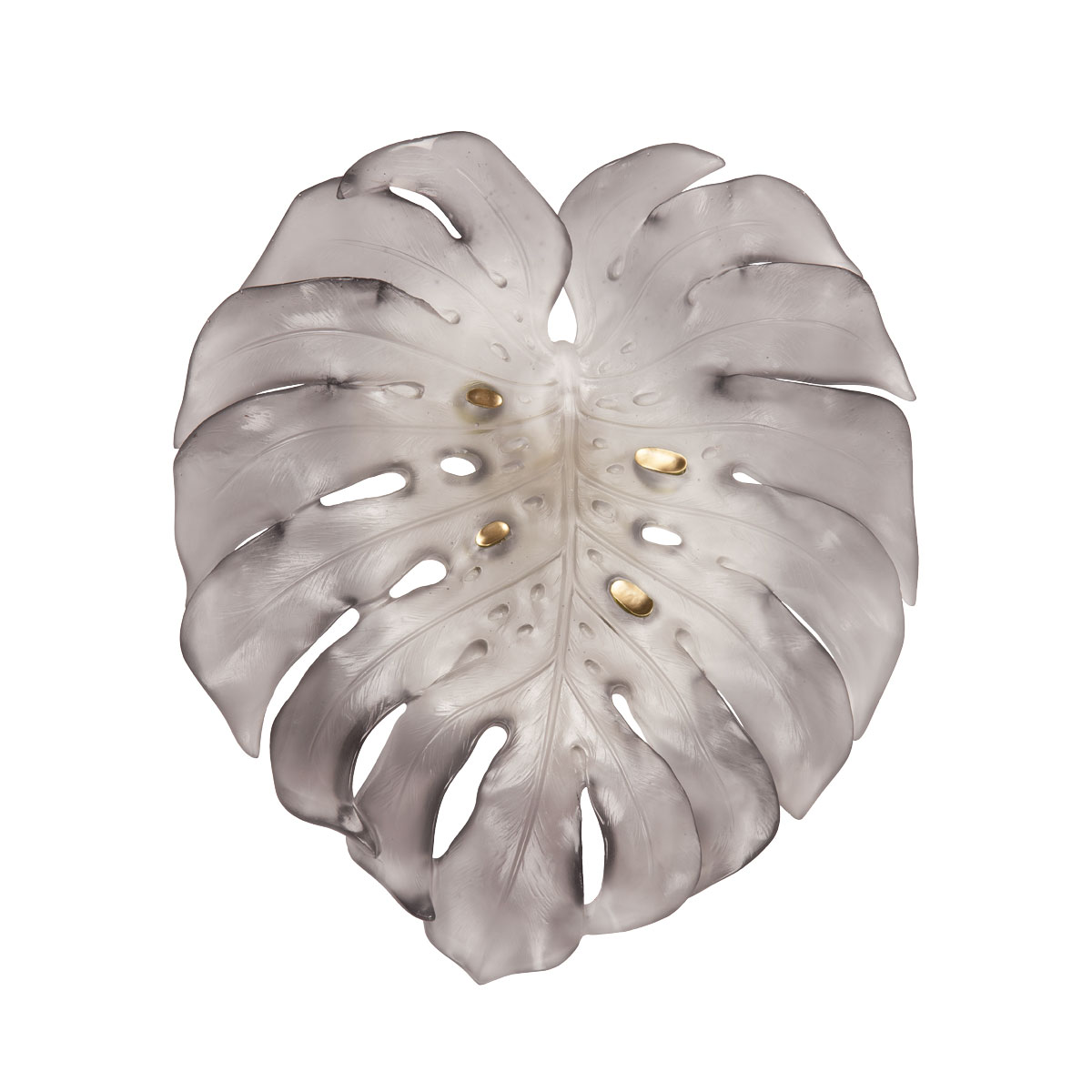 Daum Large Short-Fixture Monstera Wall Lamp in Grey by Emilio Robba, Sconce