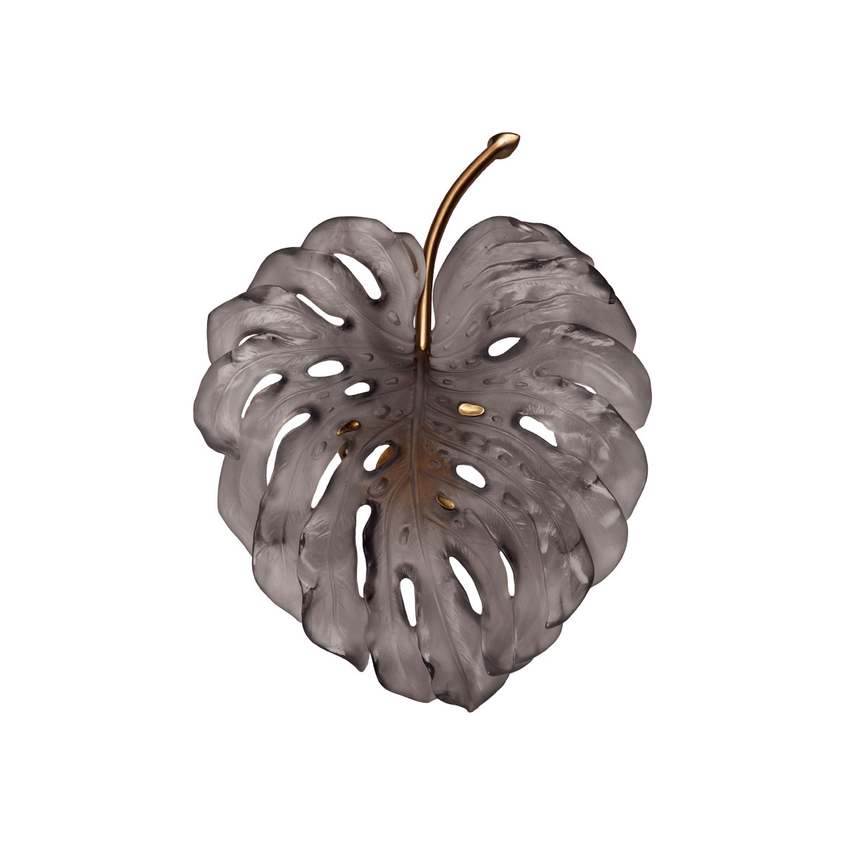 Daum Small Short-Fixture Monstera Wall Lamp in Grey by Emilio Robba, Sconce