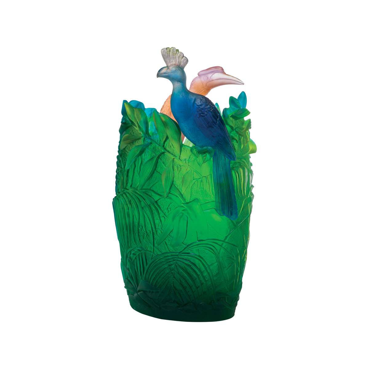 Daum Oval Jungle Vase, Limited Edition