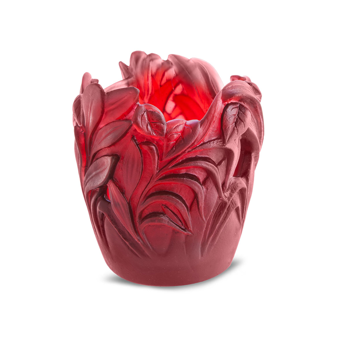 Daum 5.3" Jungle Vase in Red