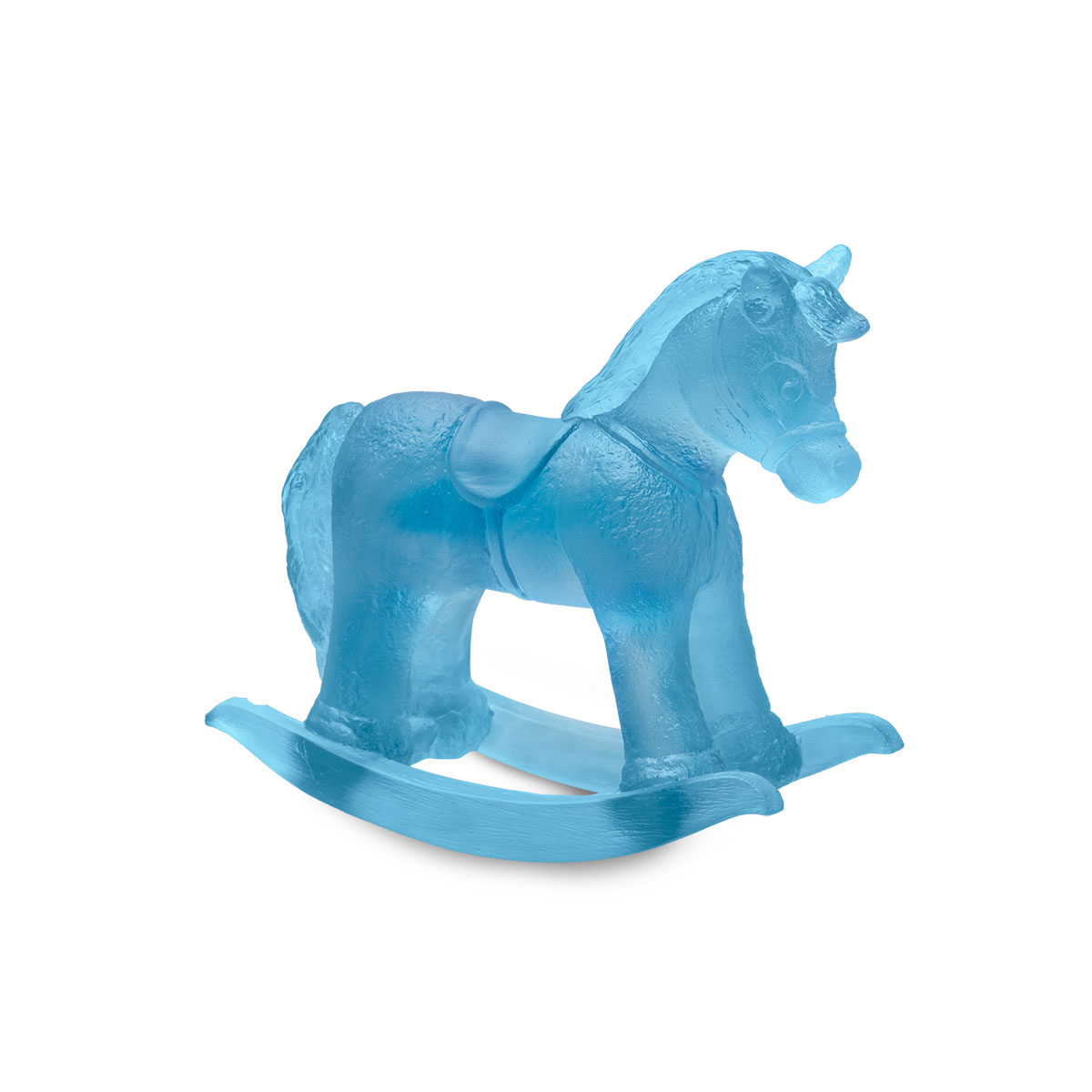 Daum Rocking Horse in Blue Sculpture