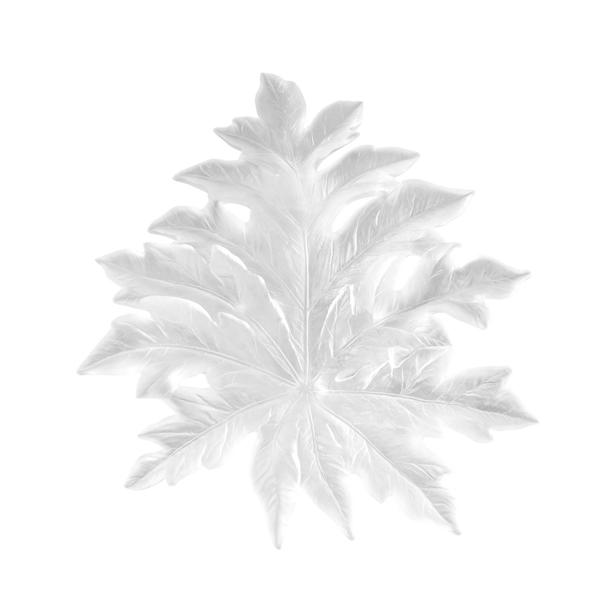 Daum Large Borneo Wall Leaf in White by Emilio Robba, Sconce