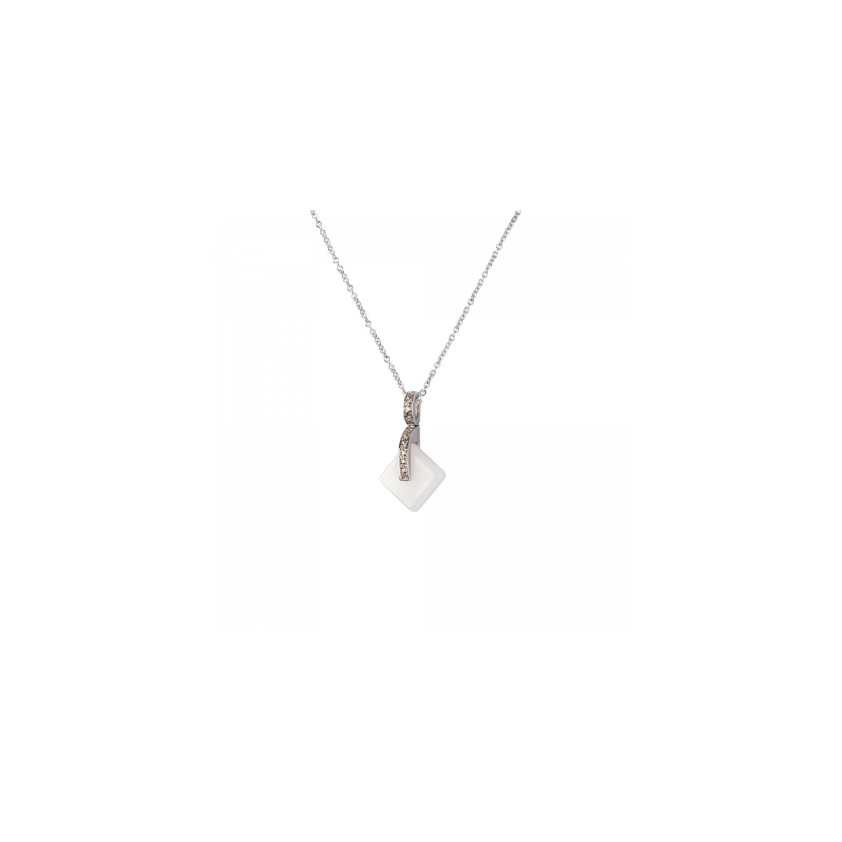 Daum Eclipse Crystal Simple Pendant Necklace in White