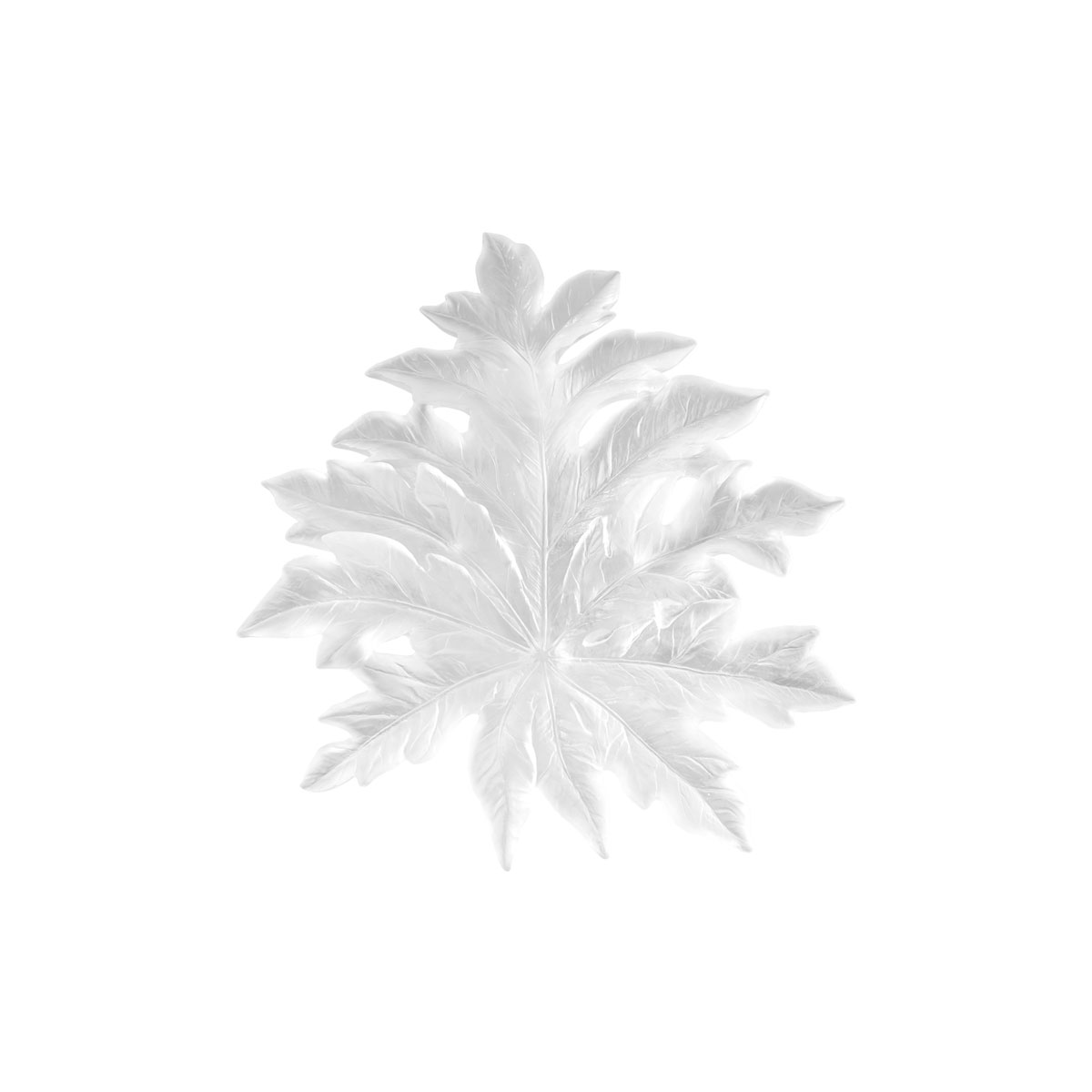 Daum Small Short-Fixture Borneo Wall Leaf in White by Emilio Robba, Sconce