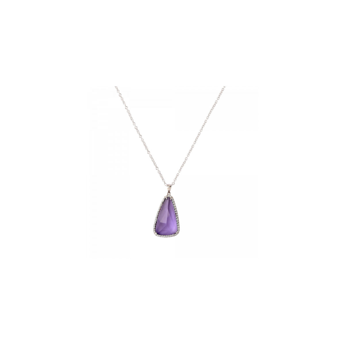 Daum Eclat de Daum Crystal Pendant Necklace in Violet