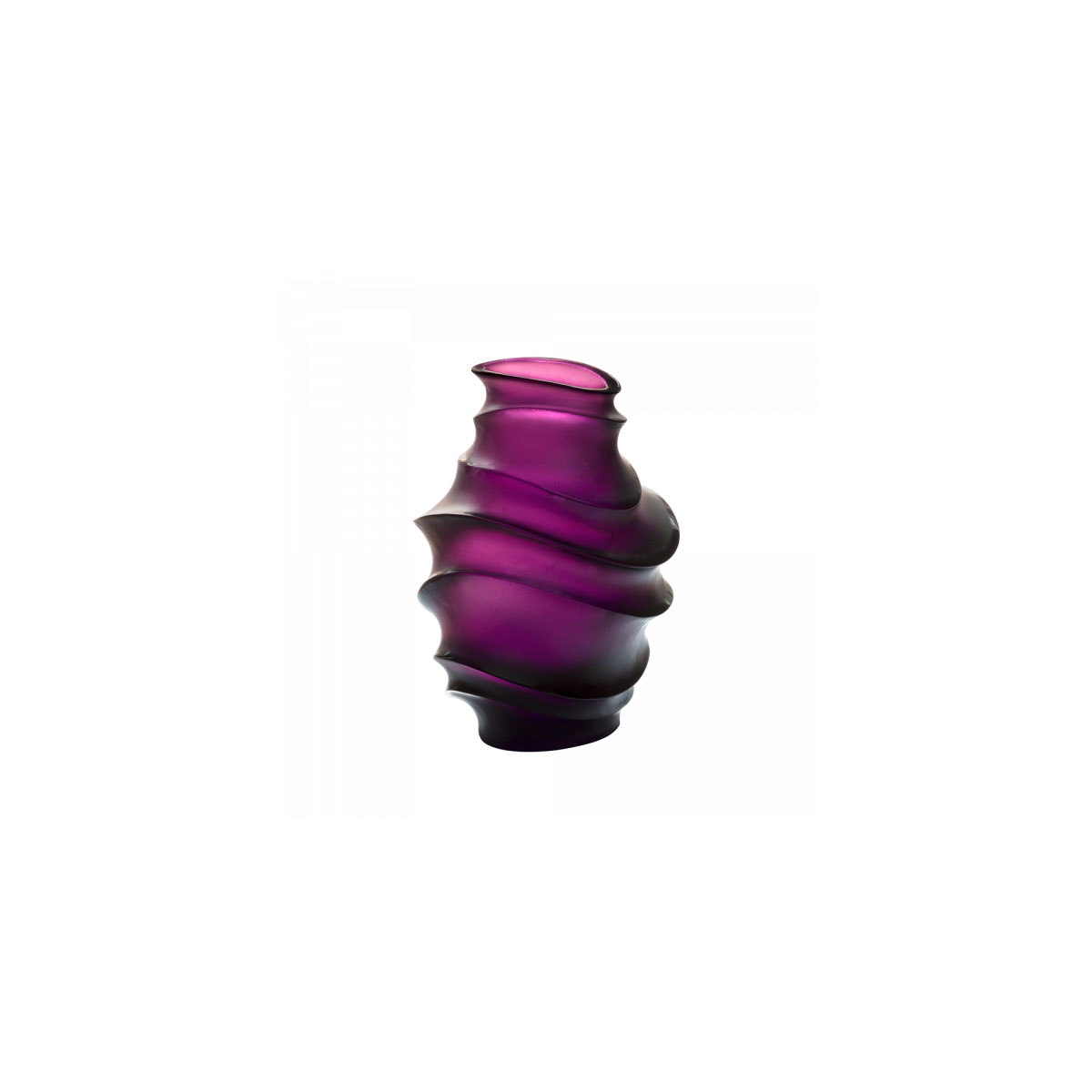 Daum 11.8" Sand Vase in Violet by Christian Ghion, Limited Edition