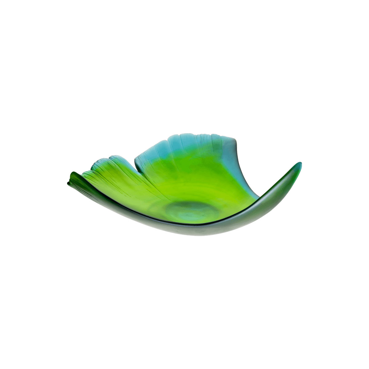 Daum 13.3" Ginkgo Leaf Bowl in Green