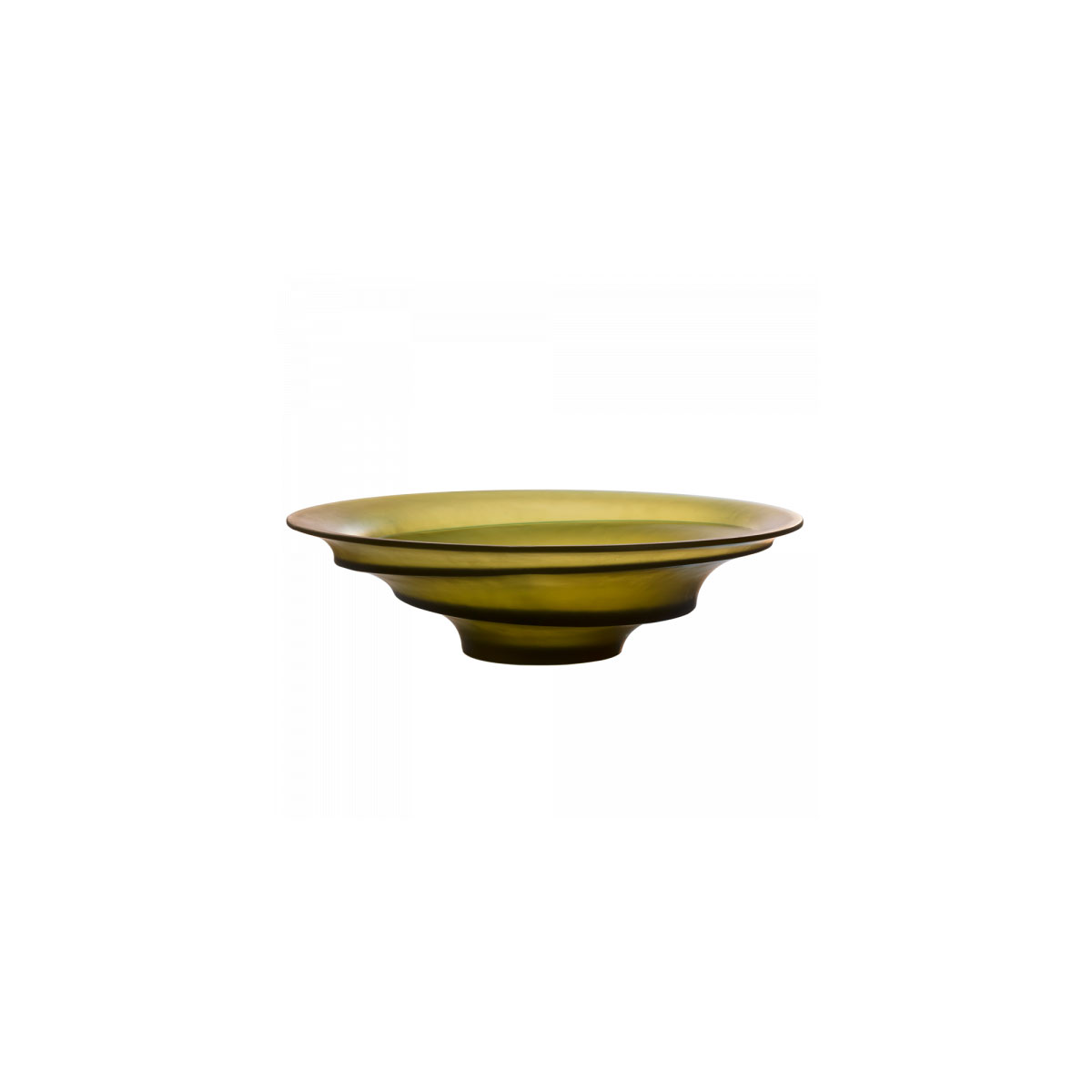 Daum 17.7" Sand Centerpiece in Olive Green by Christian Ghion, Limited Edition