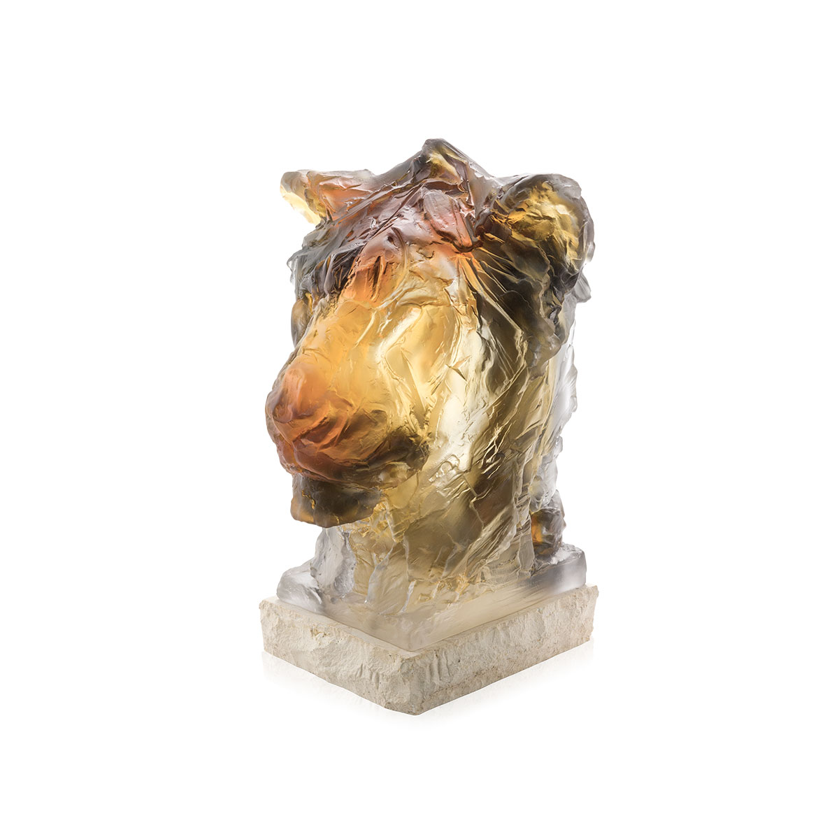 Daum Lion Head by Patrick Villas Sculpture