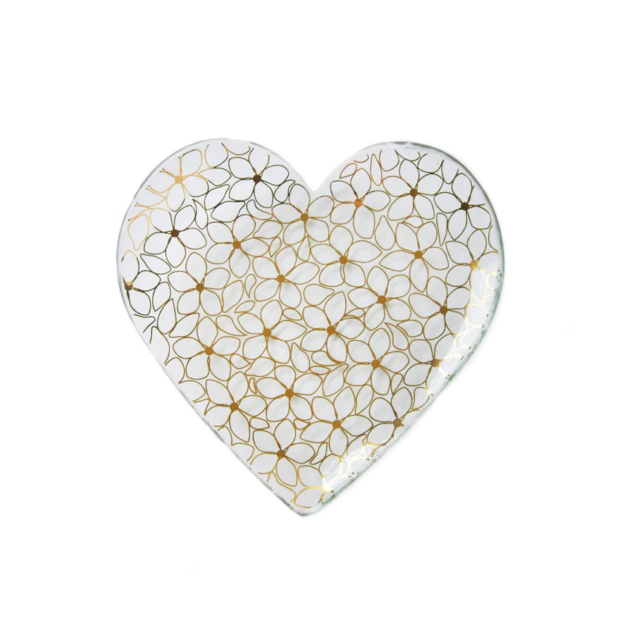 Annieglass Hearts 7" Heart Plate Gold