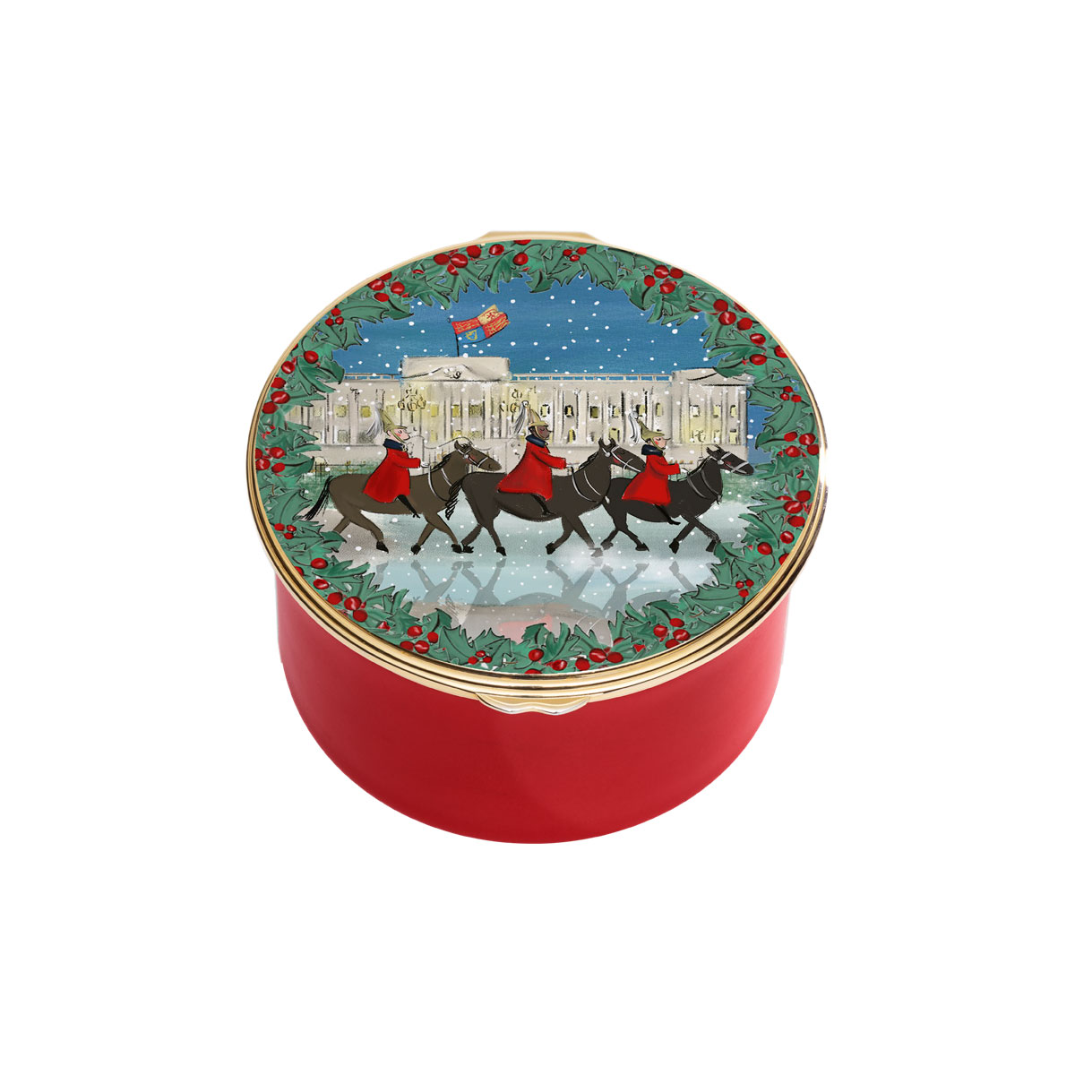 Halcyon Days Life Guards in the Snow 'The First Noel' Musical Enamel Box LE 100
