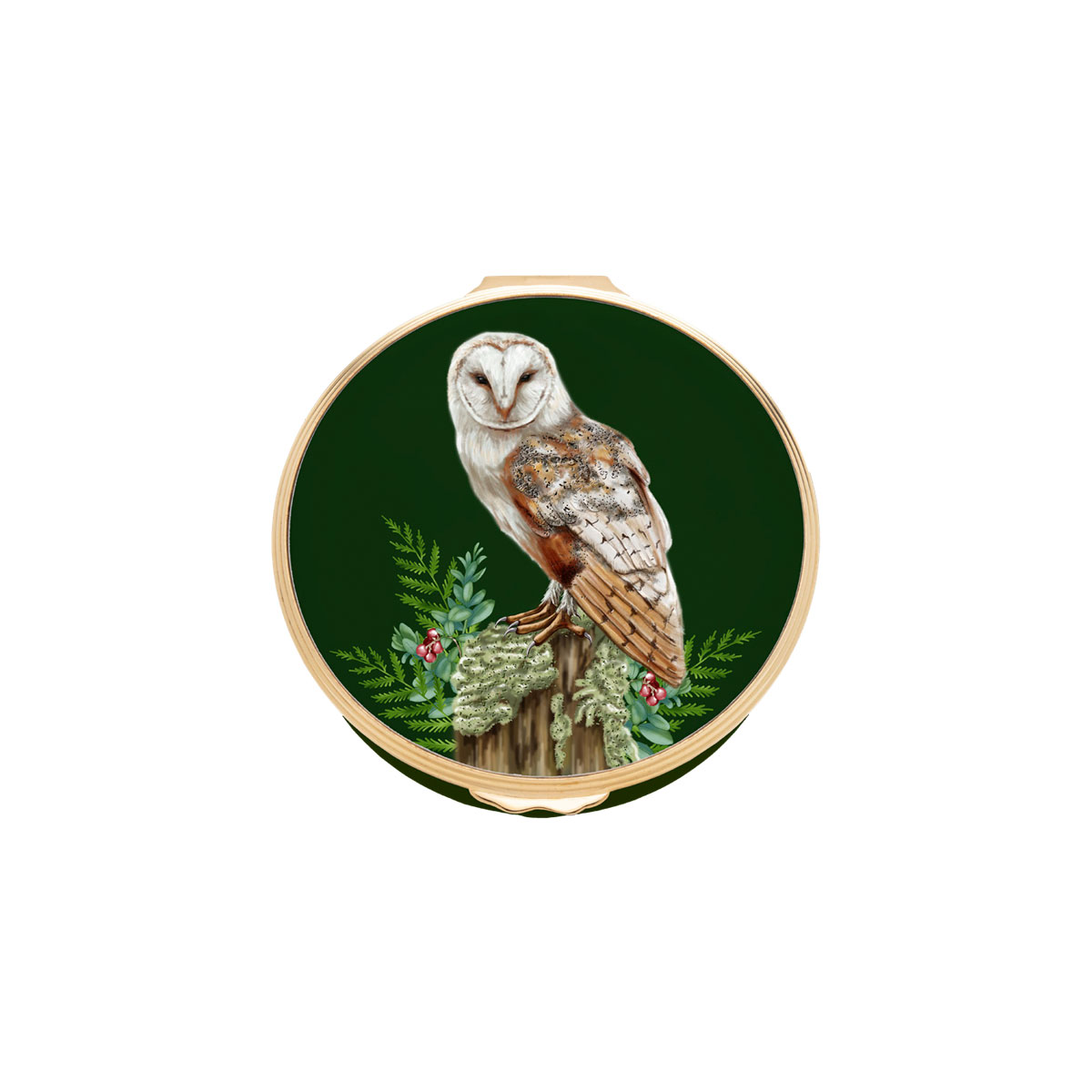 Halcyon Days Woodland Wildlife Owl Enamel Box