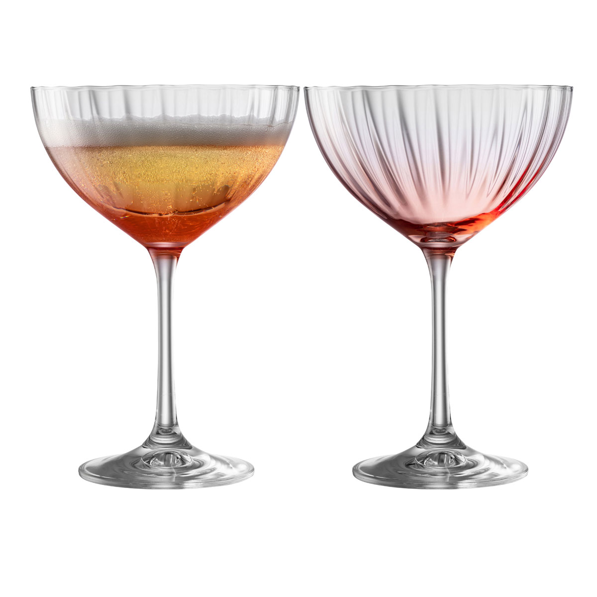 Galway Erne Cocktail, Saucer Champagne Pair in Blush