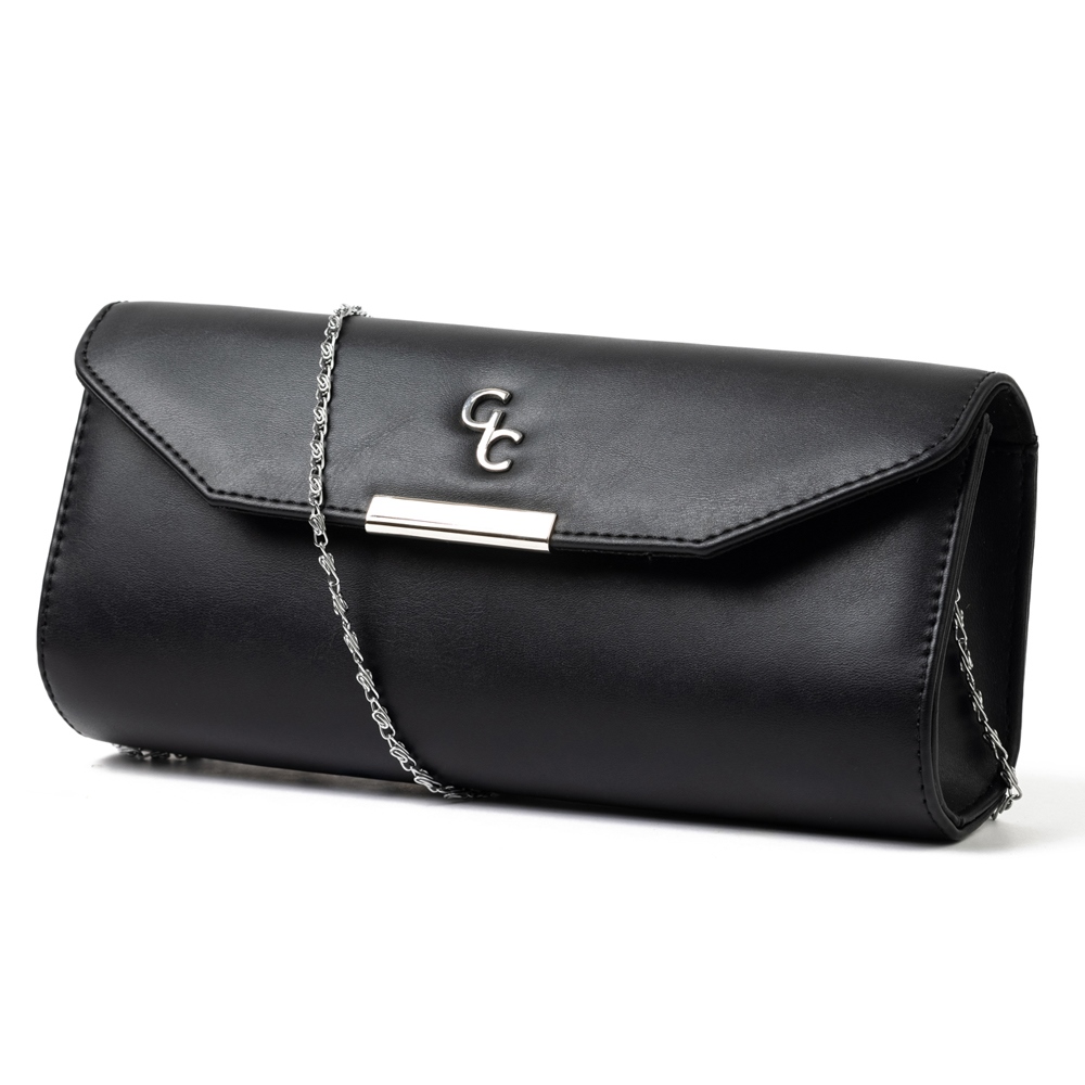 Galway Leather Clutch, Black