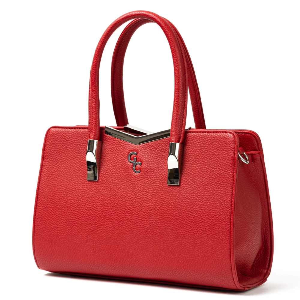 Galway Leather Top Handle Handbag, Red