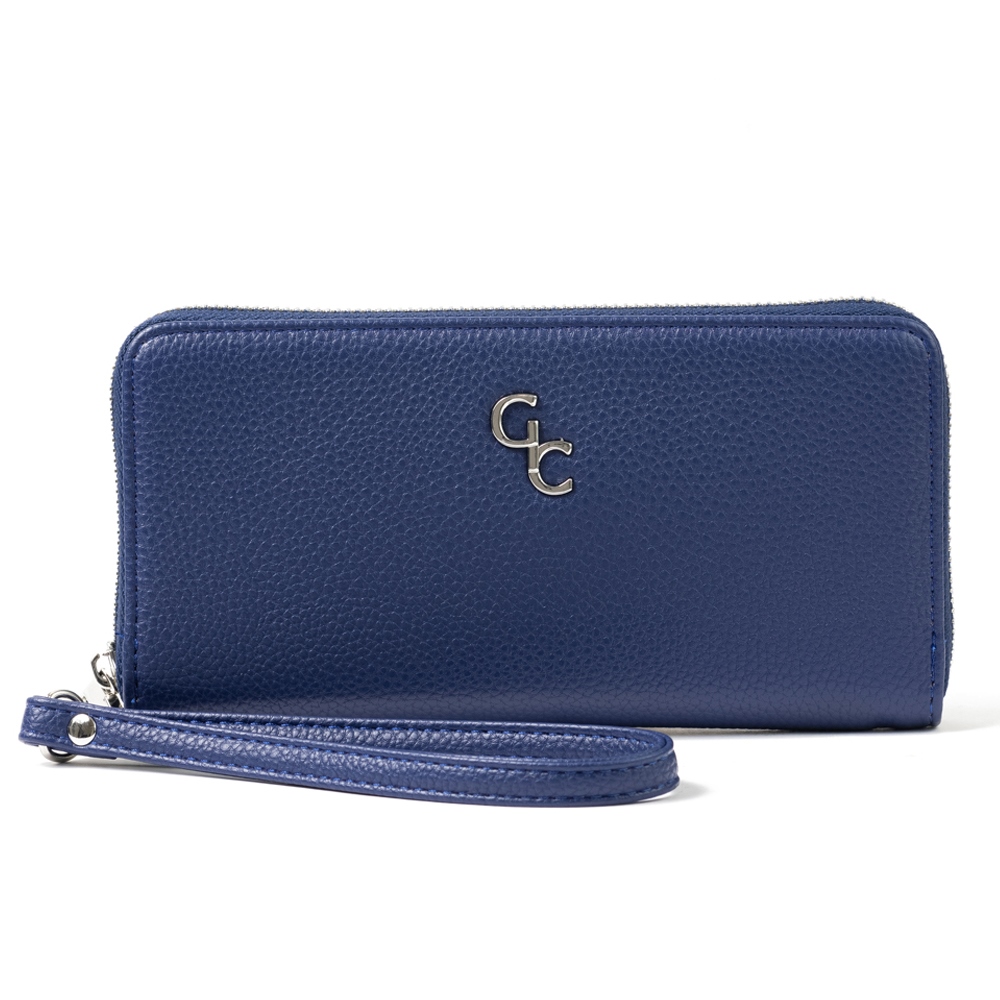 Galway Leather Wallet, Navy