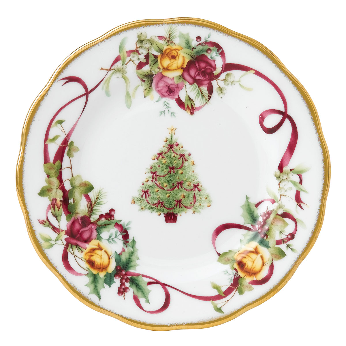 Royal Doulton Old Country Roses Christmas Bread and Butter Plate, Single