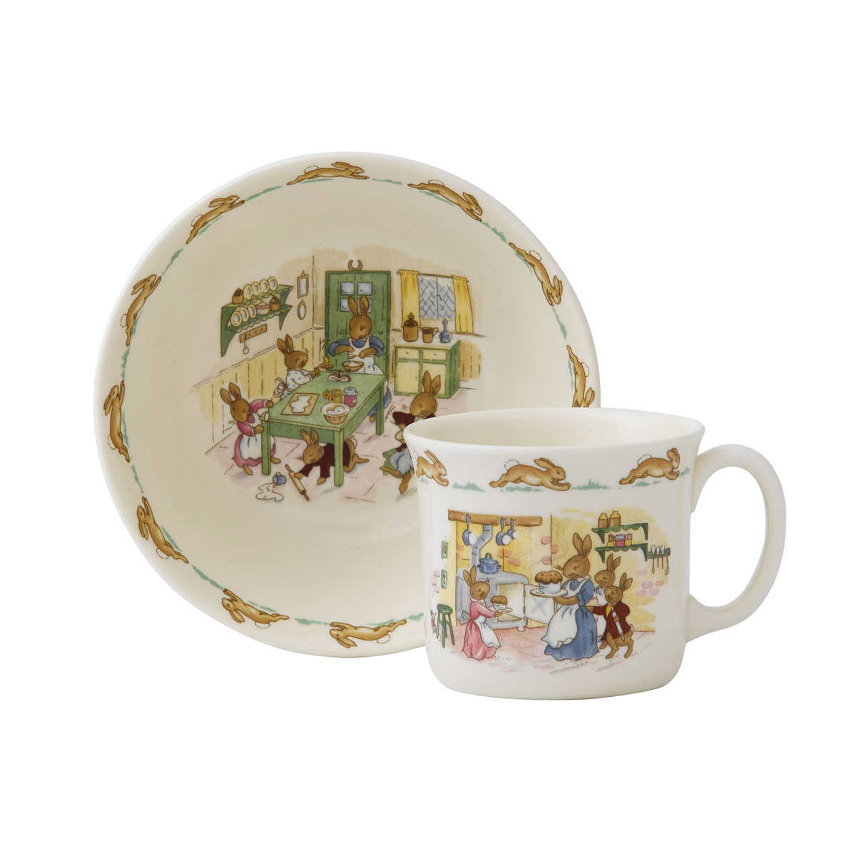 Royal Doulton Bunnykins Baby Nurseryware Infant Bowl and Mug, Set